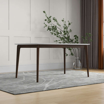 Lindsey - White Top Dining Table - Brown / White