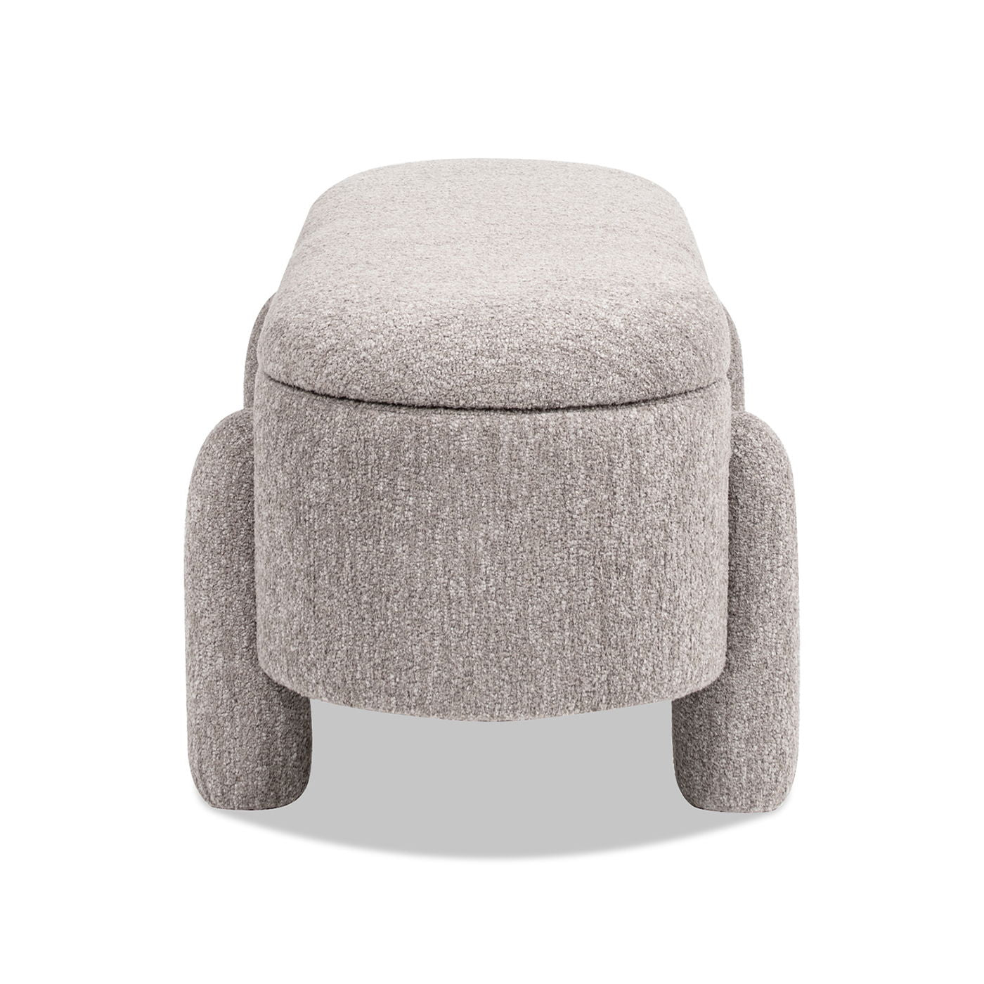 Hugo - Oval Fully Upholstered Storage Bench - Brown
