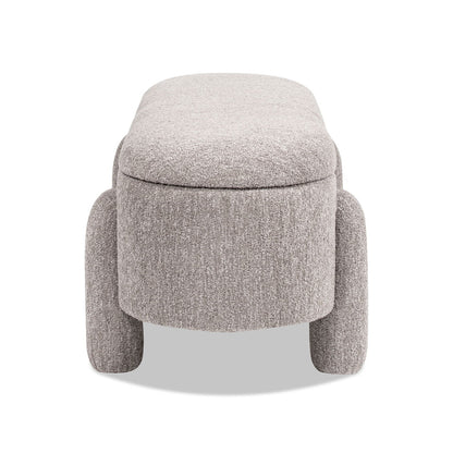 Hugo - Oval Fully Upholstered Storage Bench - Brown