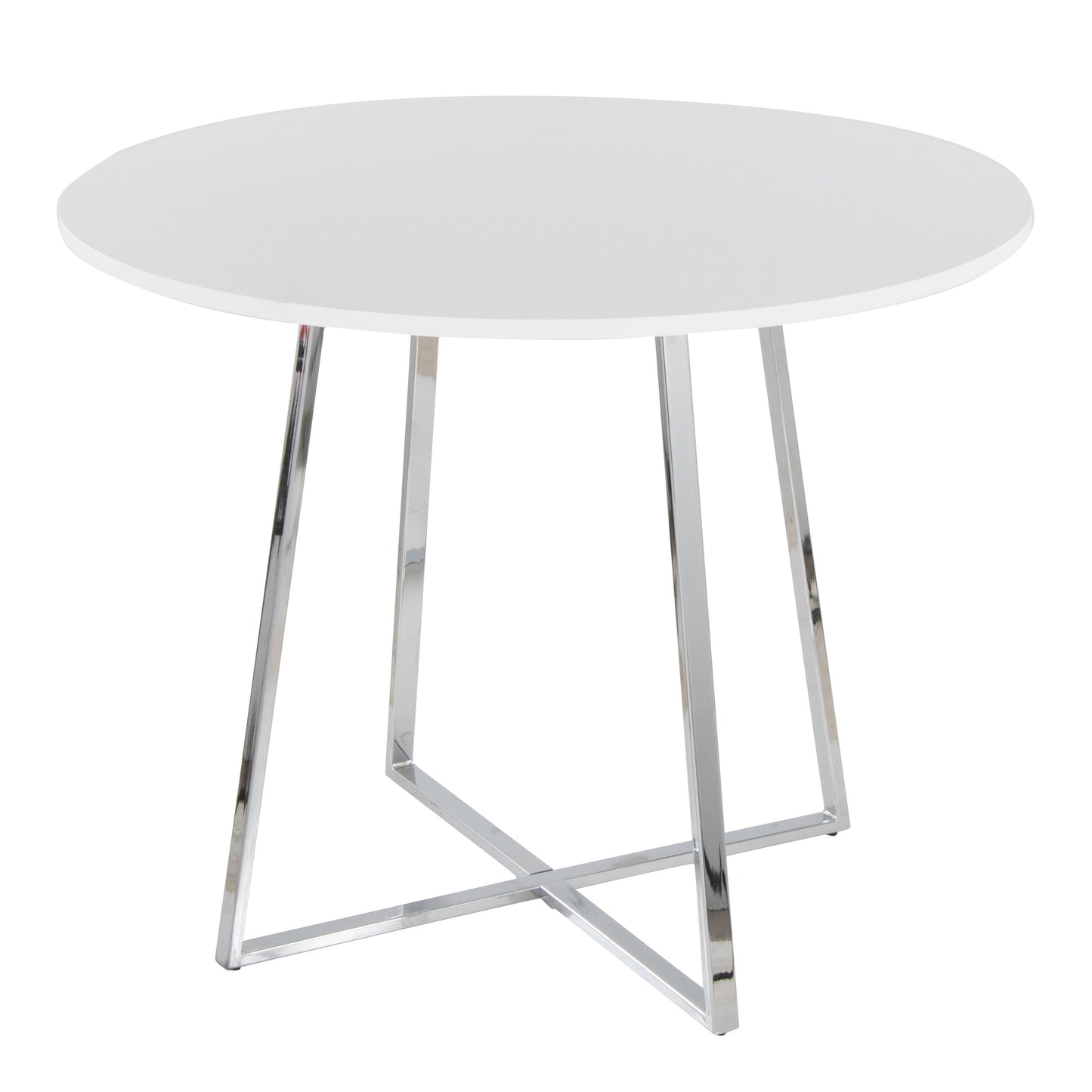 Cosmo - Canary Contemporary Dining Table - Chrome / White