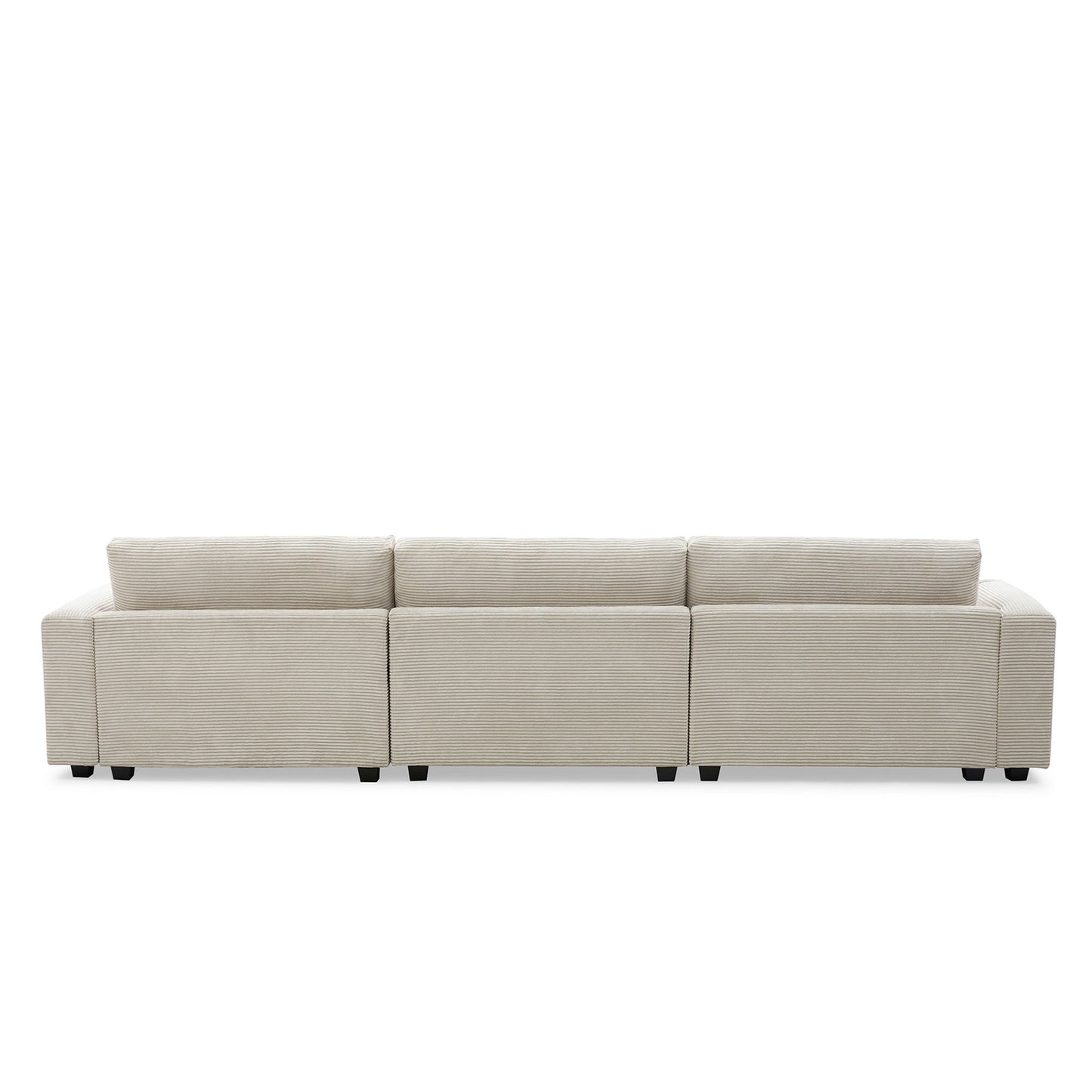 Oversized Sectional L Shaped Cloud Couch With USB Charging Port Cup Holder Deep And Wide Seat Sofa With Chaise Comfy - Beige