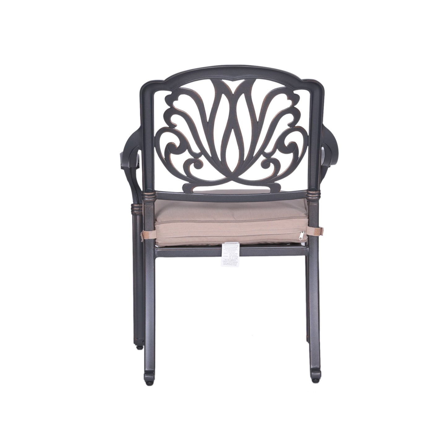 Patio Outdoor Aluminum Dining Armchair With Cushion (Set of 2) - Spectrum Sand