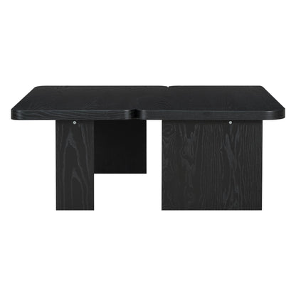 Modern Minimalist Coffee Table Set, Rectangle Coffee Table With Splicing Design, Multifunctional Combination Table For Living Room - Black