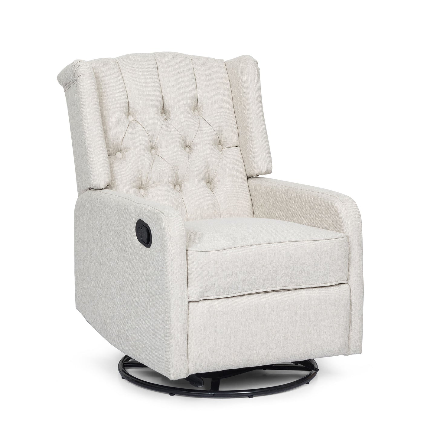 Classic Design, Manual Recliner Chair With 360 Degree Swivel - Beige
