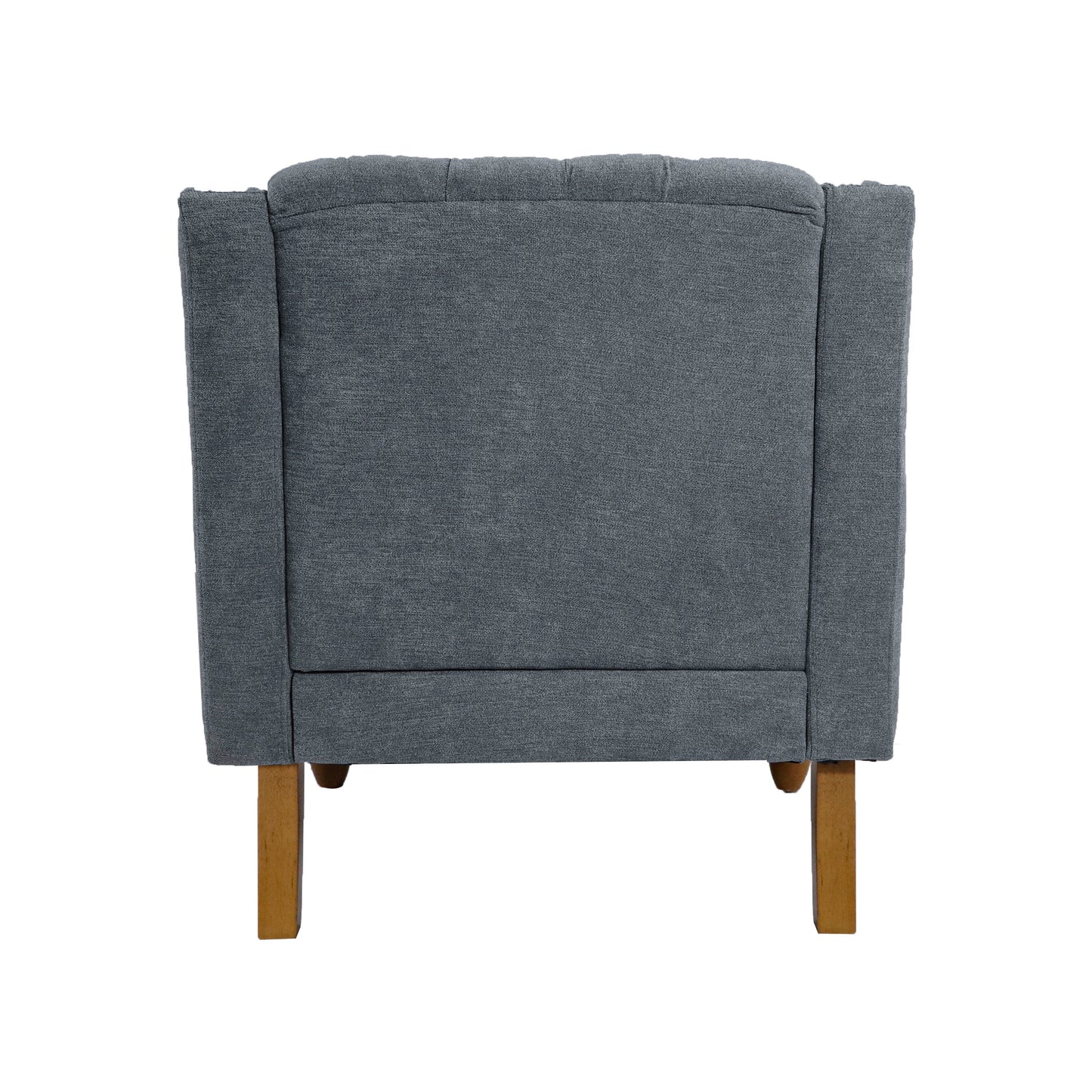 Accent Chair, Living Room Chair, Footrest Chair Set With Vintage Brass Studs, Button Tufted Upholstered Armchair For Living Room, Comfy Reading Chair For Bedroom, Reception Room - Gray