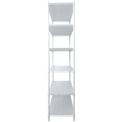 20" 6 Tier 6000Lbs Capacity Nsf Metal Shelf Wire Shelving Unit, Heavy Duty Adjustable Storage Rack With Wheels & Shelf Liners For Commercial Grade Utility Steel Storage Rack - White