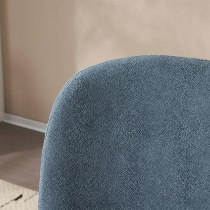 Modern Low Back Accent Chair, Upholstered Armless Living Room Chairs, Round Pine Wood Feet, For Small Living Spaces, Living Room - Blue