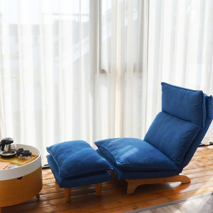 Single Lazy Sofa Chair Leisure Foldable Reclining Chair - Blue