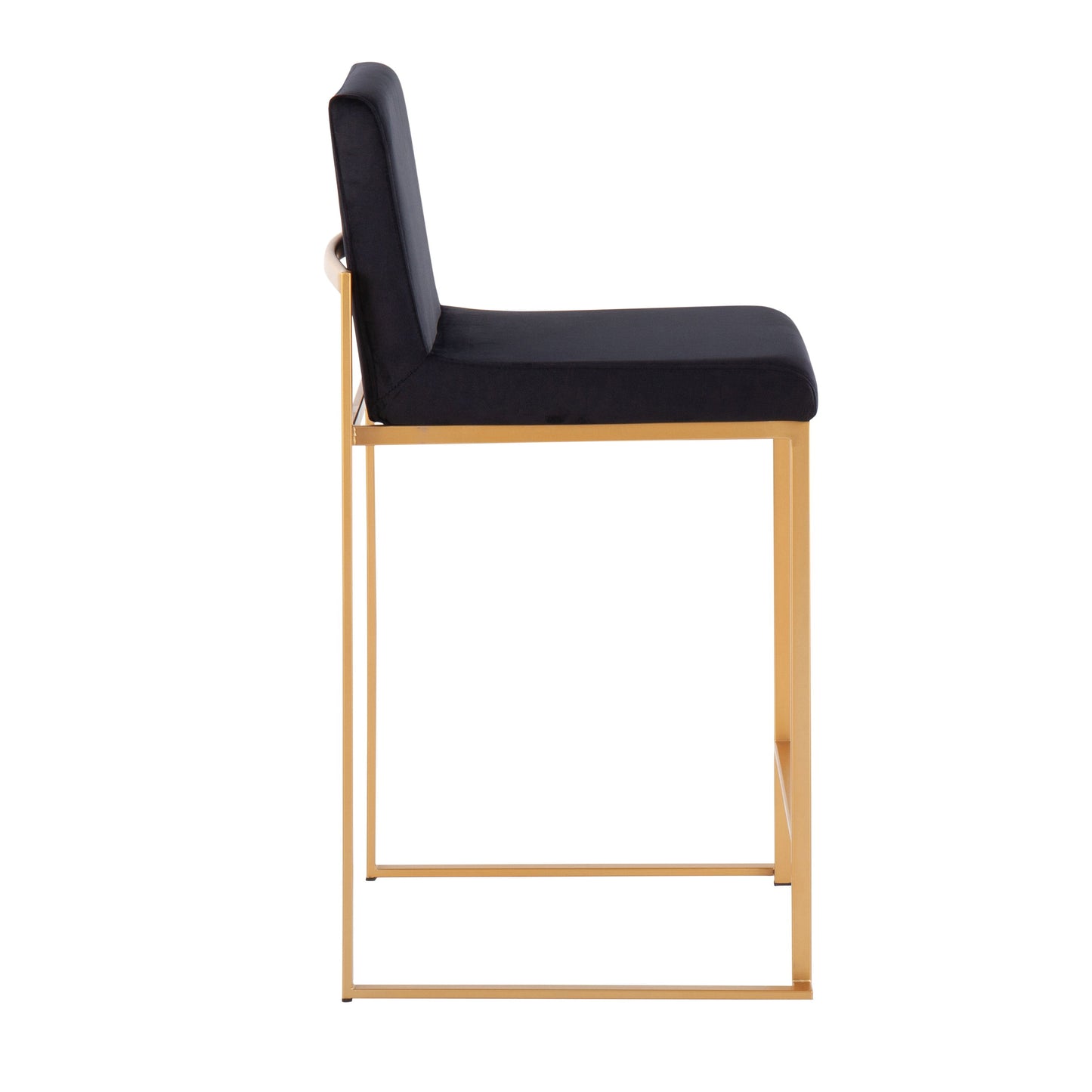 Fuji - Contemporary High Back Counter Stool (Set of 3) - Gold / Black