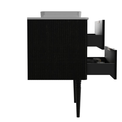 Elena - Modern Bathroom Vanity With Sink Luxury Bathroom Vanity With Ample Storage, 2 Soft Close Drawers, 2 In 1 Floating Or Freestanding Design - Black