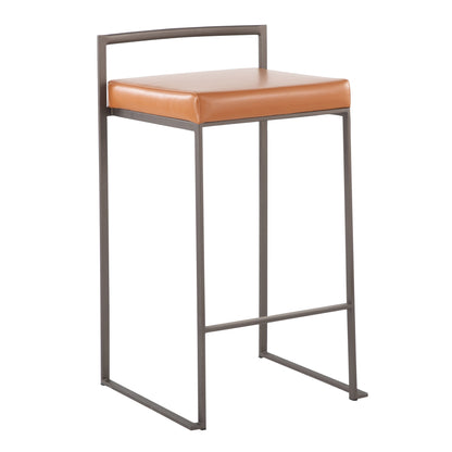 Fuji - Industrial Stackable Counter Stool (Set of 2) - Camel