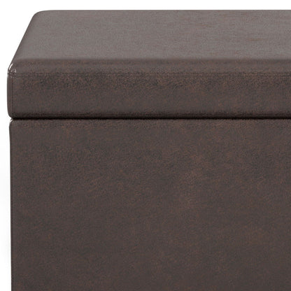 Avalon - Extra Large Storage Ottoman Bench - Distressed Brown