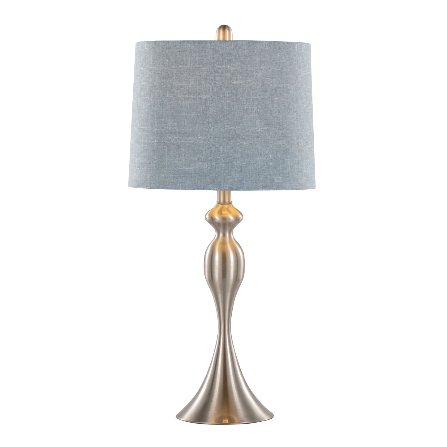 Ashland - Contemporary Table Lamp (Set of 2) - Nickel / Light Blue