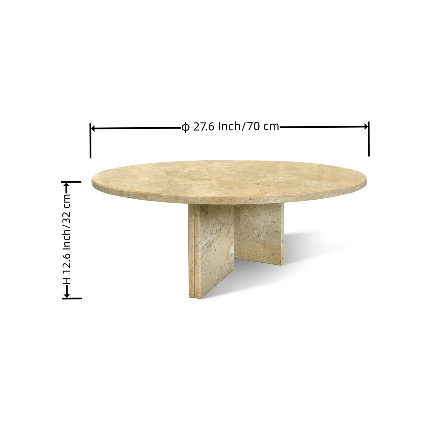 Natural Marble Coffee Table, Versatile Living Room Table, Genuine Marble - Glod Yellow Beige
