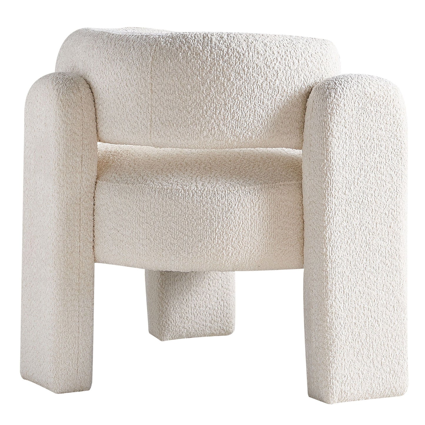 Boucle Upholstery Accent Chair - Beige