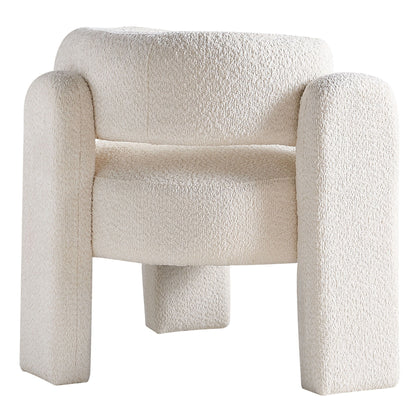 Boucle Upholstery Accent Chair - Beige