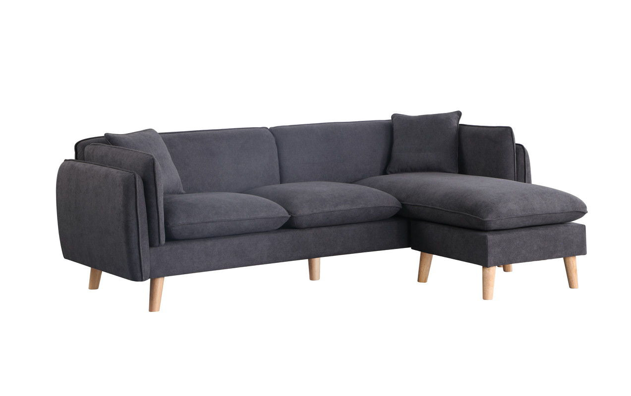 Brayden - Fabric Sectional Sofa Chaise - Dark Gray