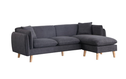 Brayden - Fabric Sectional Sofa Chaise - Dark Gray