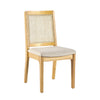 Modern Solid Wood Dining Chair With Rattan Inset Back (Set of 2) - Natural