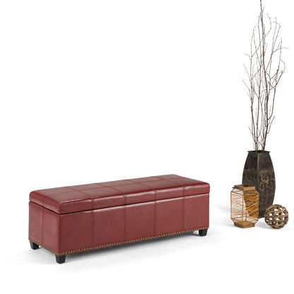 Kingsley - Large Storage Ottoman - Radicchio Red
