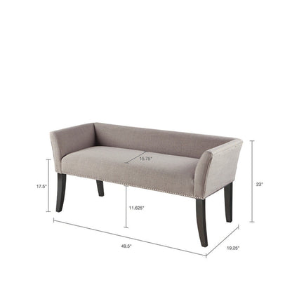 Modern Design The Bench Upholstered Solid Wood - Gray