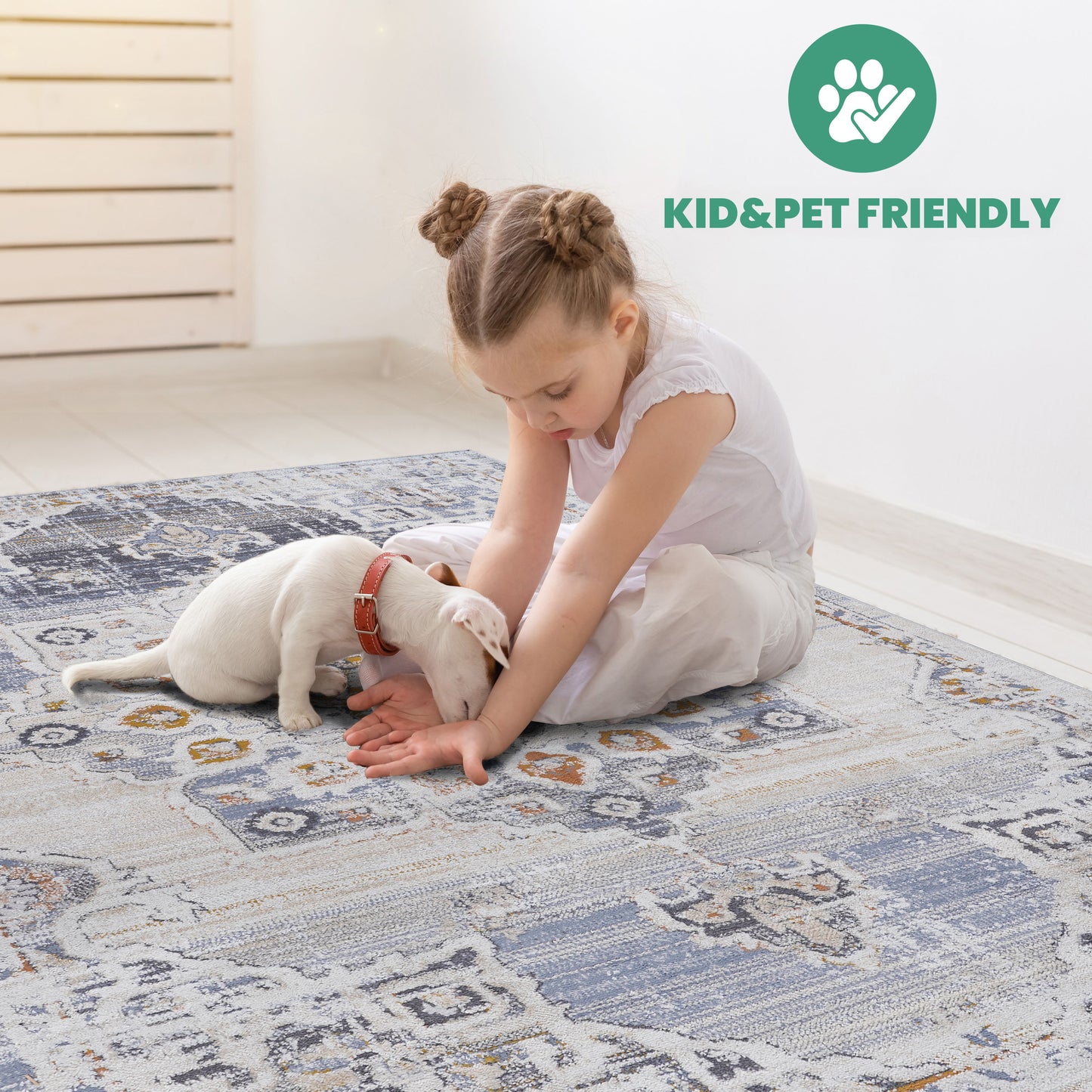 Payas - 2' X 3' Medallion Area Rug - Cream / Gold