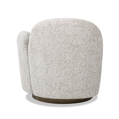 Duo - RAF One-Arm Swivel Accent Chair - Multi Greige Beige