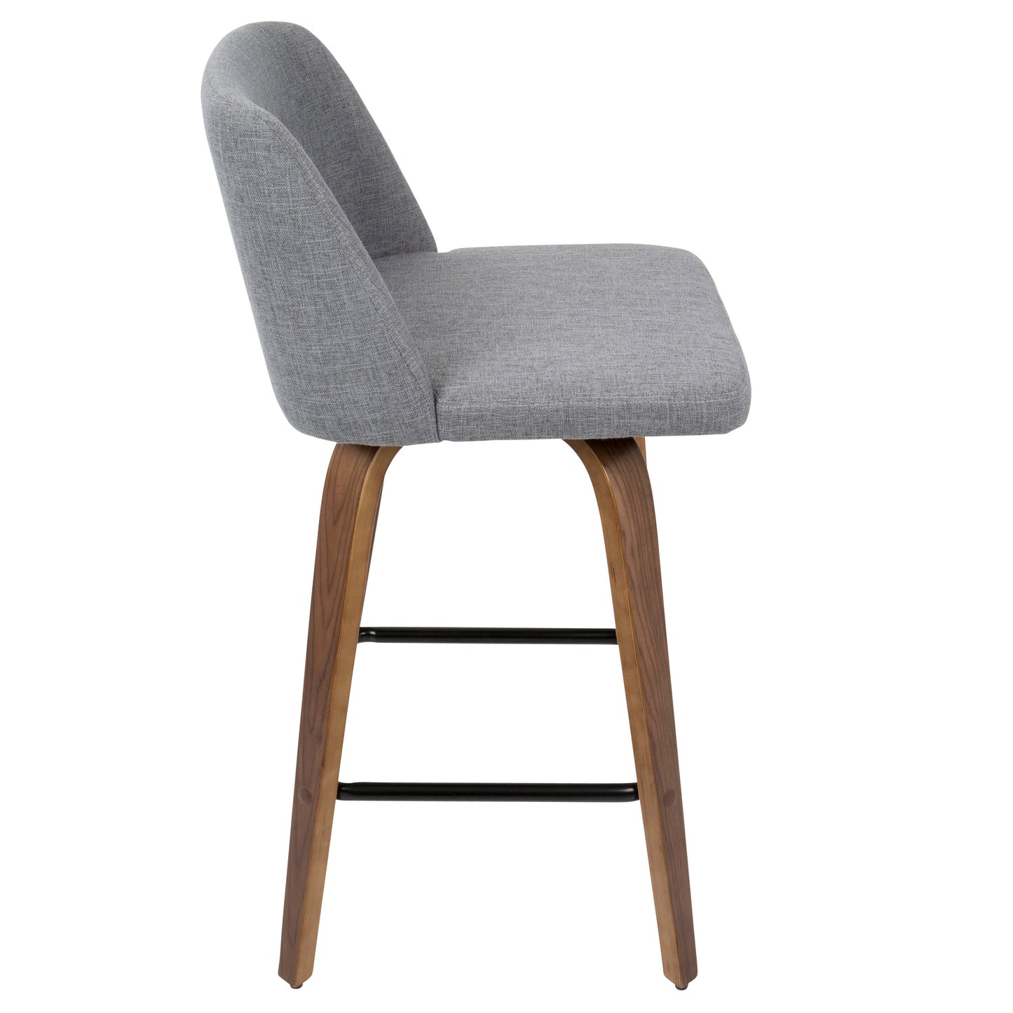 Toriano - Mid-Century Modern Counter Stool (Set of 2) - Gray / Walnut