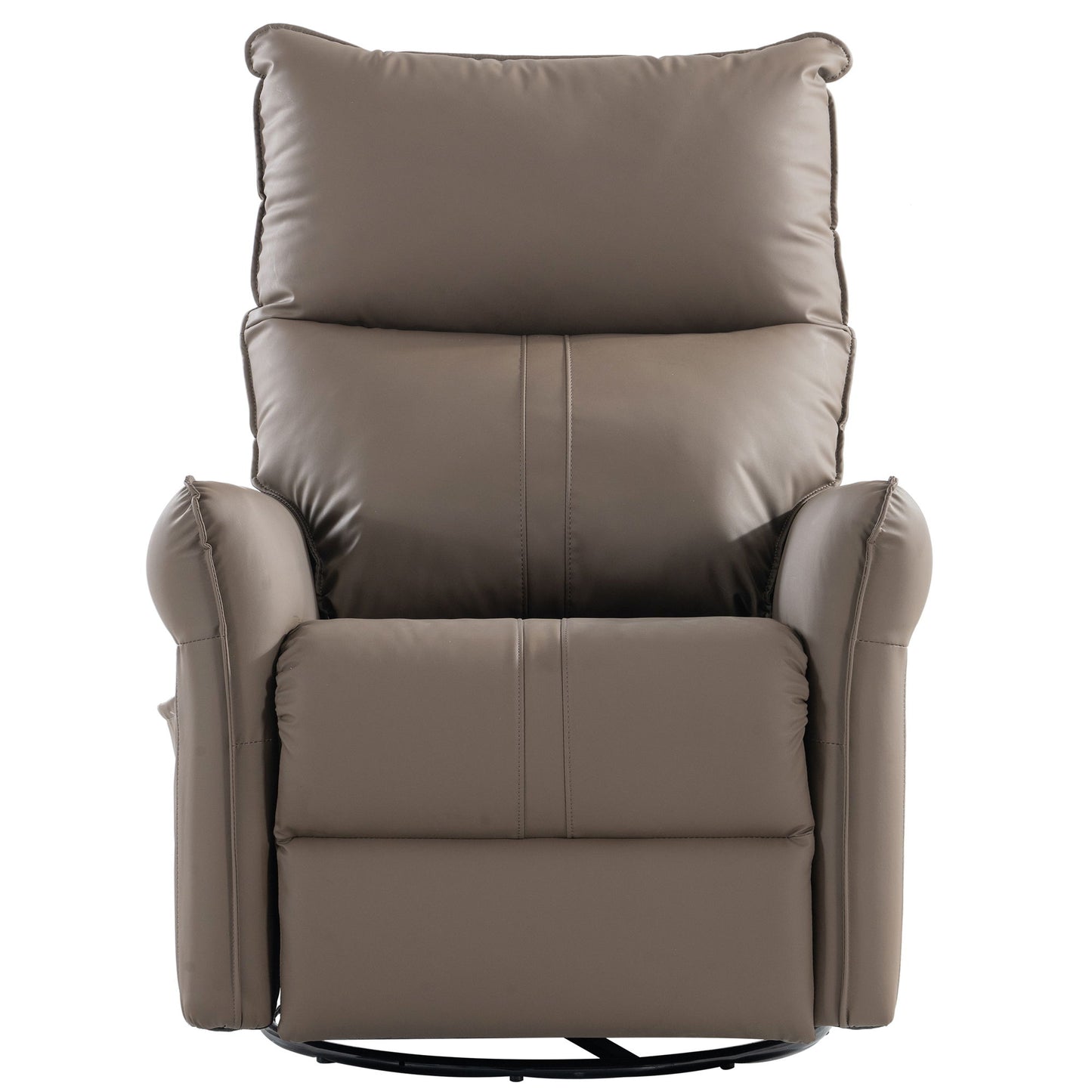 Rocking Recliner Chair, 360 Degree Swivel Nursery Rocking Chair, Glider Chair, Modern Small Rocking Swivel Recliner Chair For Bedroom, Living Room Chair Home Theater Seat, Side Pocket - Brown