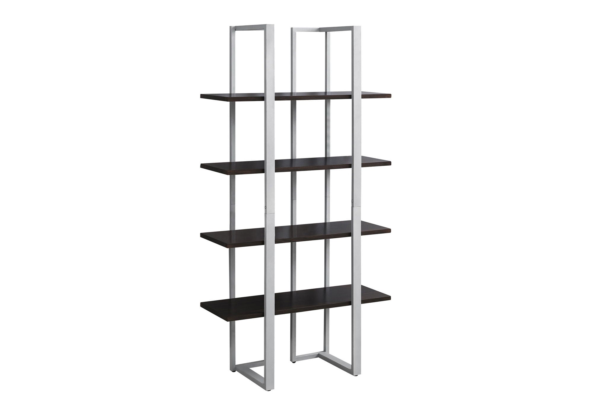 Bookshelf, Bookcase, Etagere, 4 Tier For Office, Contemporary & Modern - Espresso