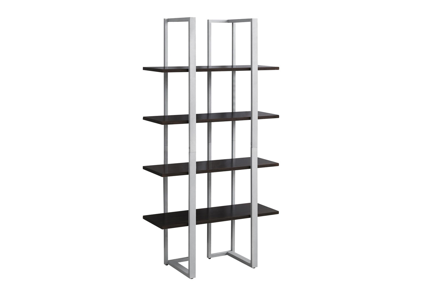 Bookshelf, Bookcase, Etagere, 4 Tier For Office, Contemporary & Modern - Espresso
