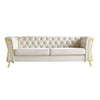 Modern Tufted Velvet Sofa For Living Room - Beige