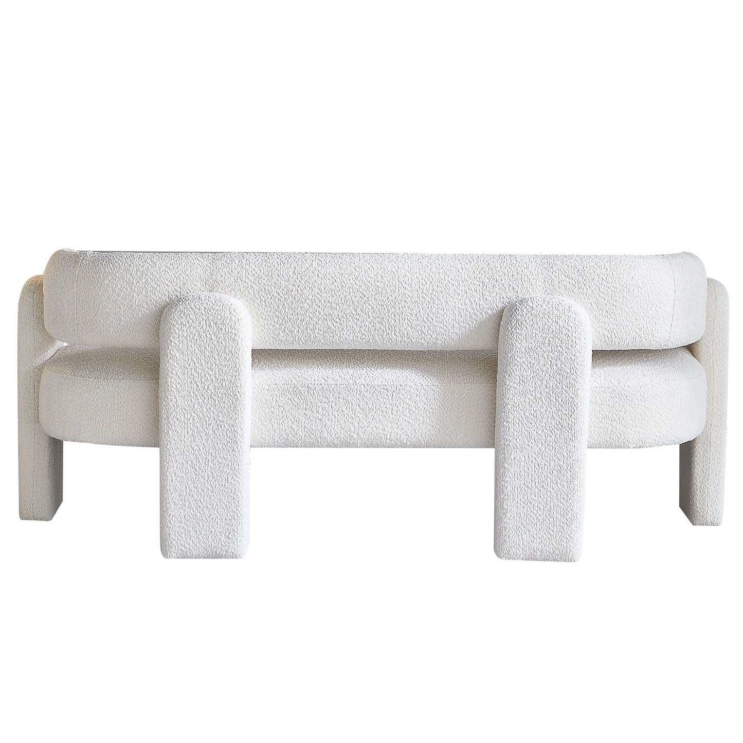 Boucle Upholstery Modern Sofa For Living Room - Beige