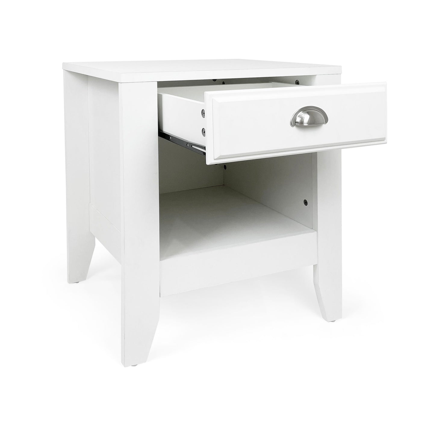 Cleary - Contemporary Wood Nightstand With Drawer - White