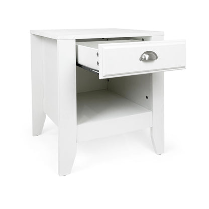 Cleary - Contemporary Wood Nightstand With Drawer - White