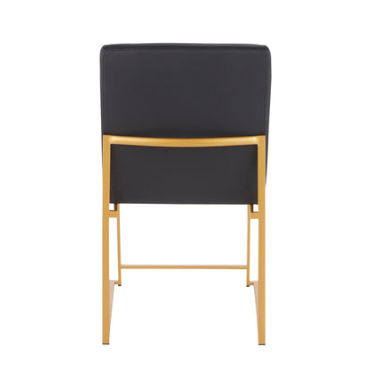 Fuji - Contemporary High Back Dining Chair (Set of 2) - Gold / Black