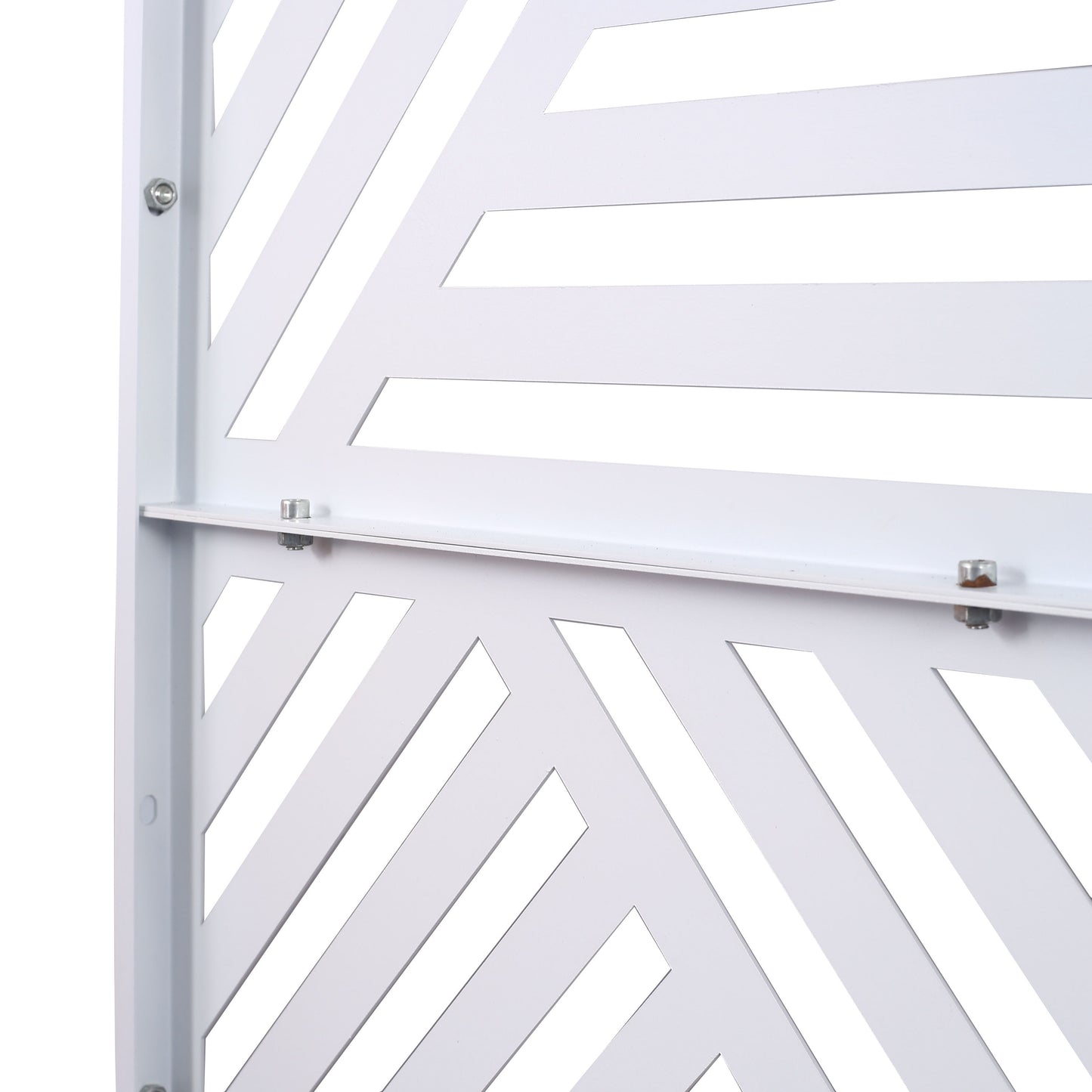 Outdoor & Indoor Privacy Screen Metal Privacy Screen, Freestanding Decorative Privacy Screen For Deck Balcony Patio, Privacy Fence Panels - White