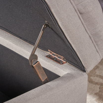 Juliana - Storage Ottoman Fabric - Light Gray
