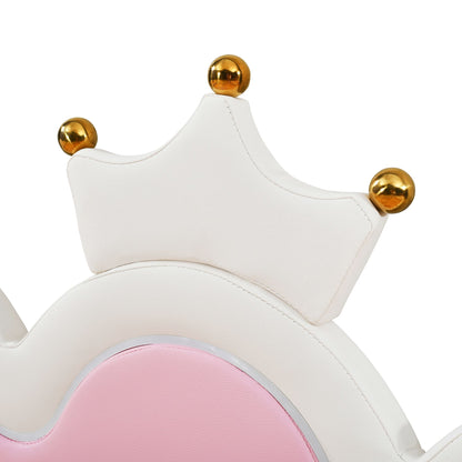 Twin Extending Daybed With LED Lights, Modern Upholstered Princess Daybed With Crown Headboard - White