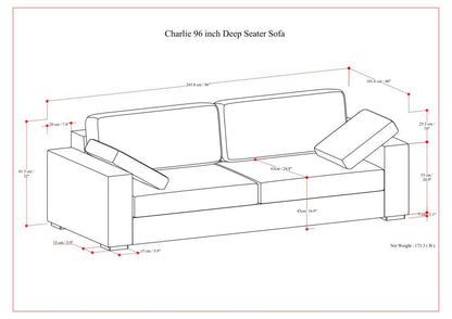 Charlie - Deep Seater Sofa - Gray