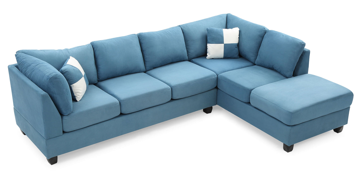 Malone - Sectional - Aqua