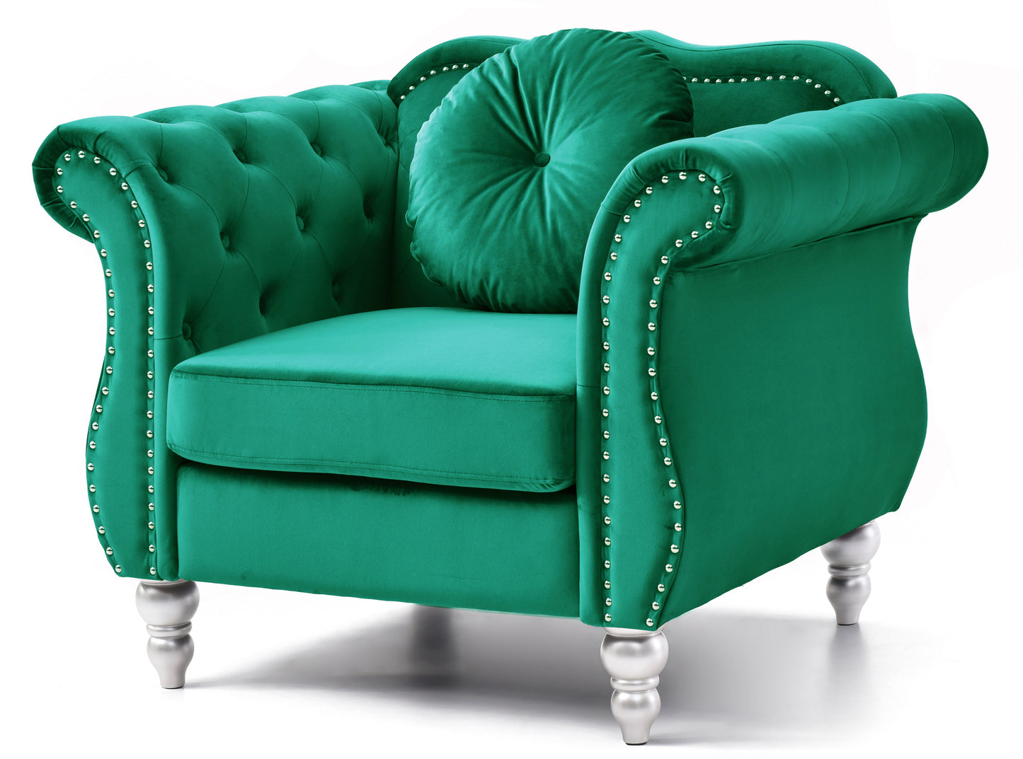 Chic Transitional Chair - Green