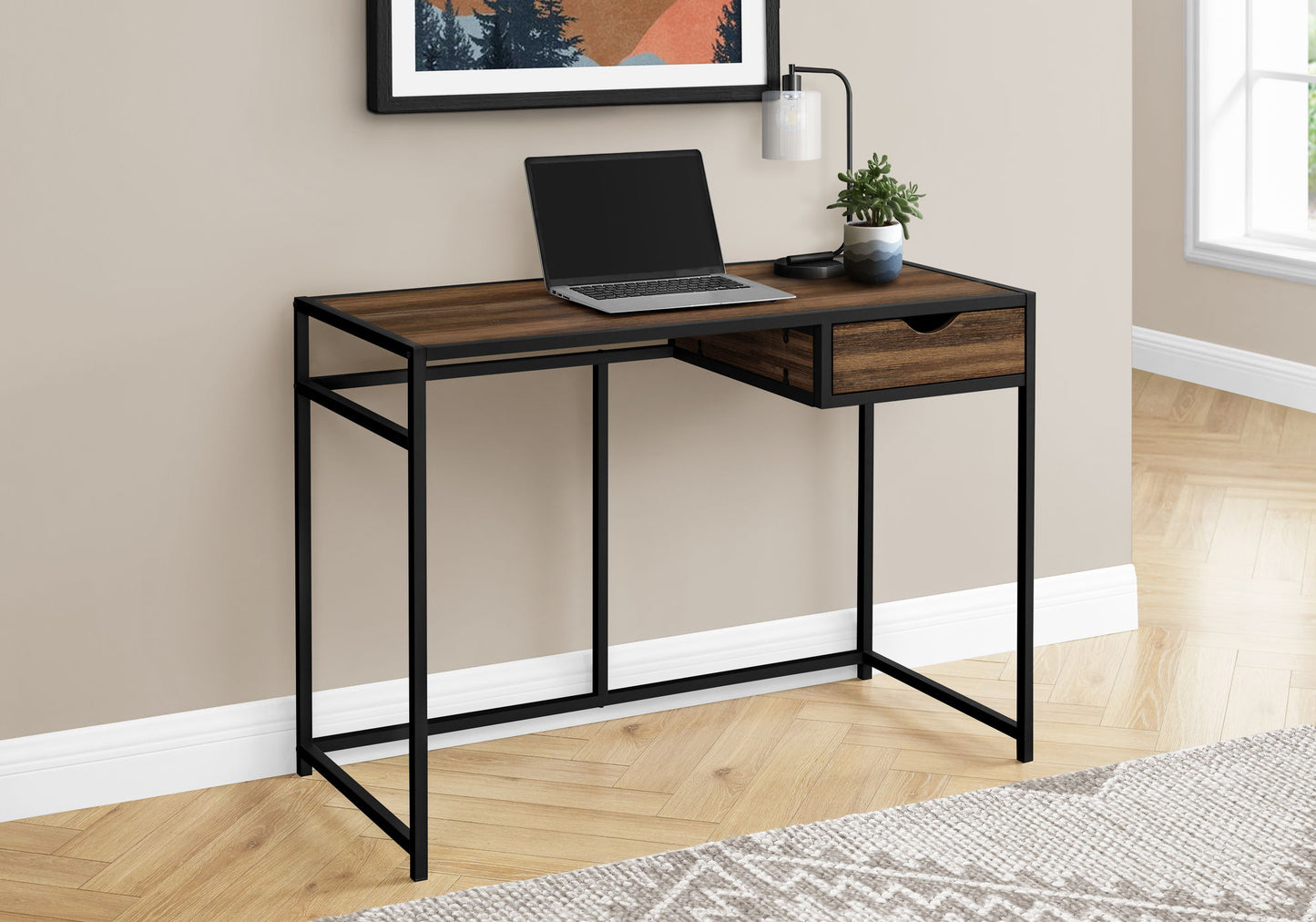 Computer Desk For Home Office, Laptop, Storage Drawer, Contemporary & Modern - Brown
