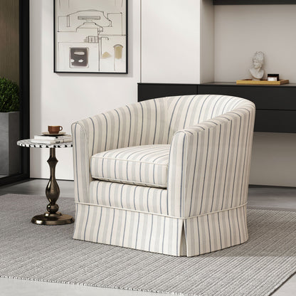Zeniqua - Upholstered Swivel Chair With Loose Cover - Multi