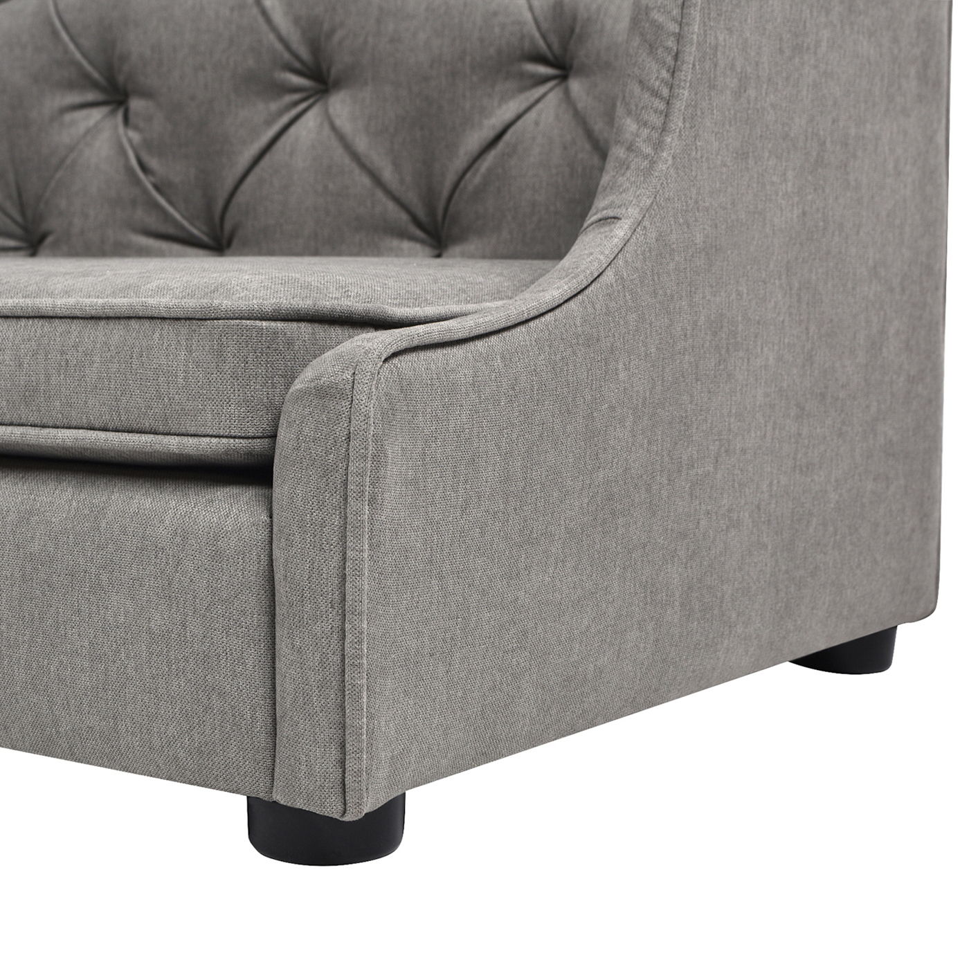 Robin - Tufted Wingback Pet Sofa Bed, Medium, Uptown Resistant High - Gray Stain