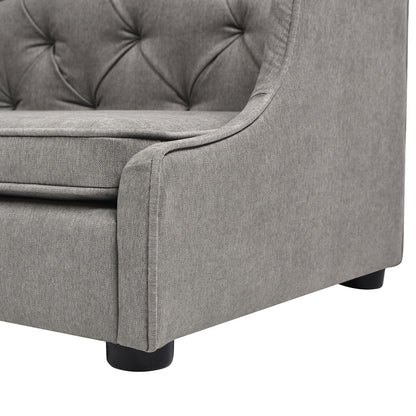 Robin - Tufted Wingback Pet Sofa Bed, Medium, Uptown Resistant High - Gray Stain
