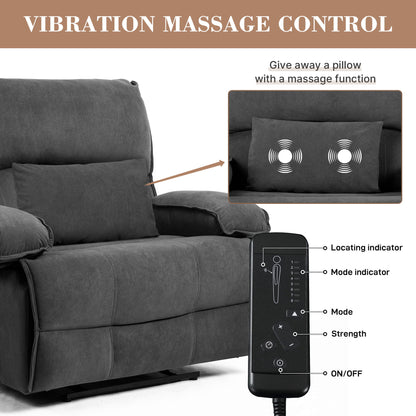 Oversized Manual Recliner Chair Sofa For Living Room - Gray