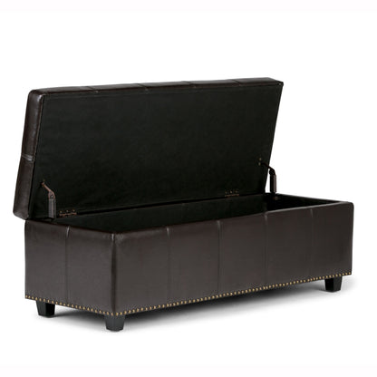 Kingsley - Large Storage Ottoman - Coffee Brown