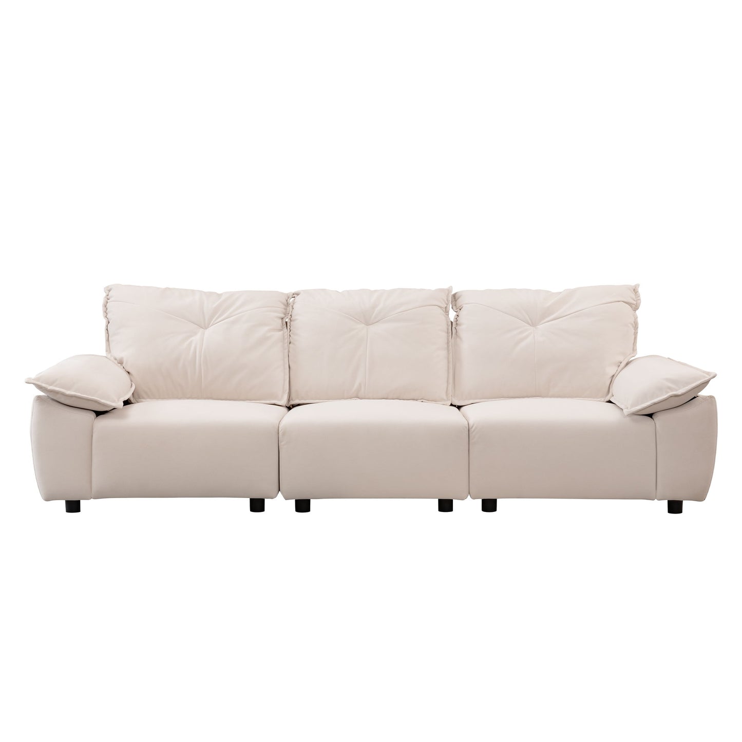Modern Fabric Sofa With Removable Pillowcase And Backrest, Easy Care - Beige