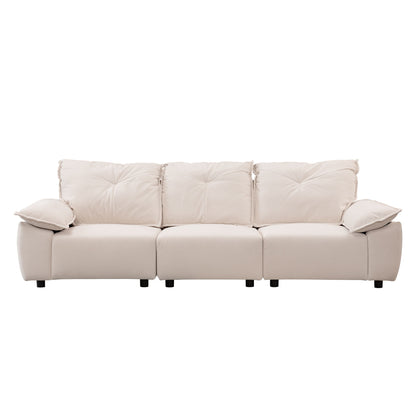 Modern Fabric Sofa With Removable Pillowcase And Backrest, Easy Care - Beige